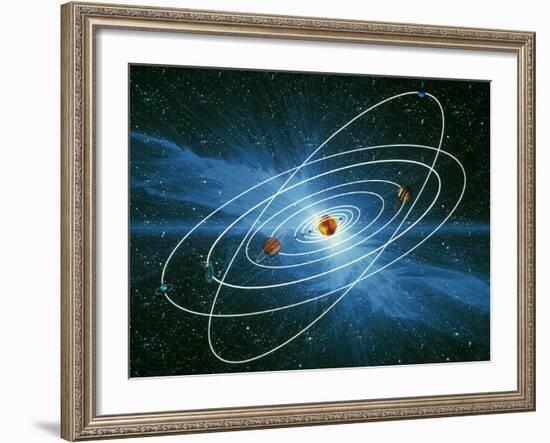 Artwork of the Orbits of the Planets-Victor Habbick-Framed Photographic Print