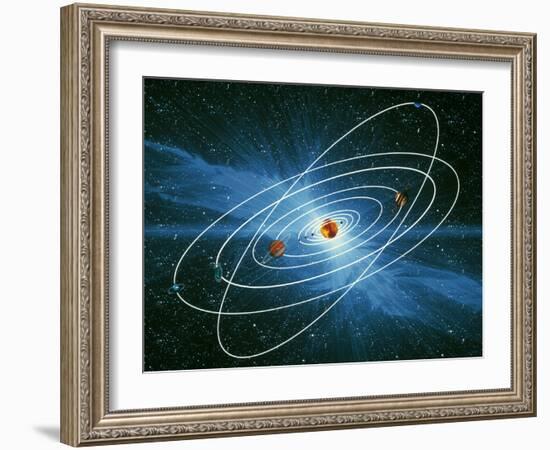 Artwork of the Orbits of the Planets-Victor Habbick-Framed Photographic Print