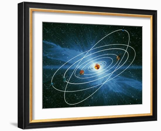 Artwork of the Orbits of the Planets-Victor Habbick-Framed Photographic Print