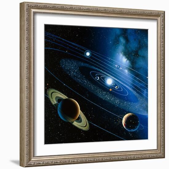 Artwork of the Solar System-Detlev Van Ravenswaay-Framed Premium Photographic Print