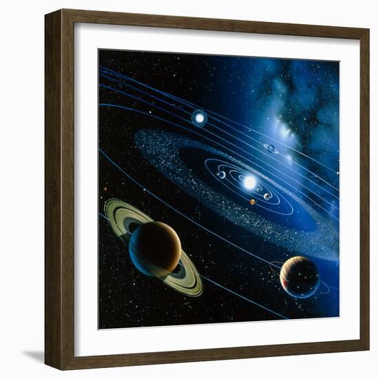 Artwork of the Solar System-Detlev Van Ravenswaay-Framed Premium Photographic Print