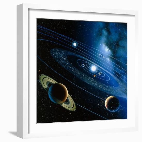 Artwork of the Solar System-Detlev Van Ravenswaay-Framed Premium Photographic Print