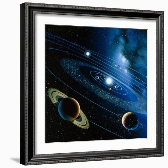 Artwork of the Solar System-Detlev Van Ravenswaay-Framed Premium Photographic Print