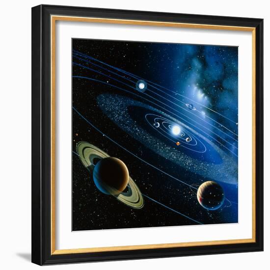 Artwork of the Solar System-Detlev Van Ravenswaay-Framed Premium Photographic Print