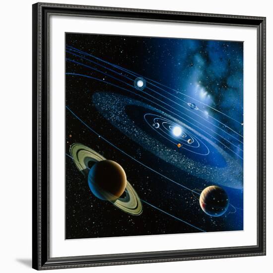 Artwork of the Solar System-Detlev Van Ravenswaay-Framed Photographic Print