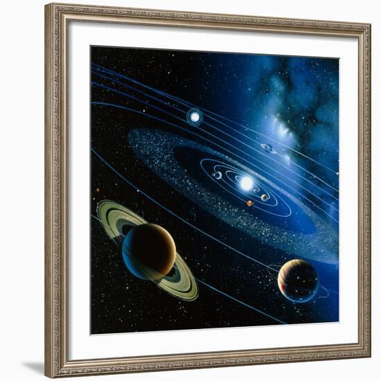 Artwork of the Solar System-Detlev Van Ravenswaay-Framed Photographic Print