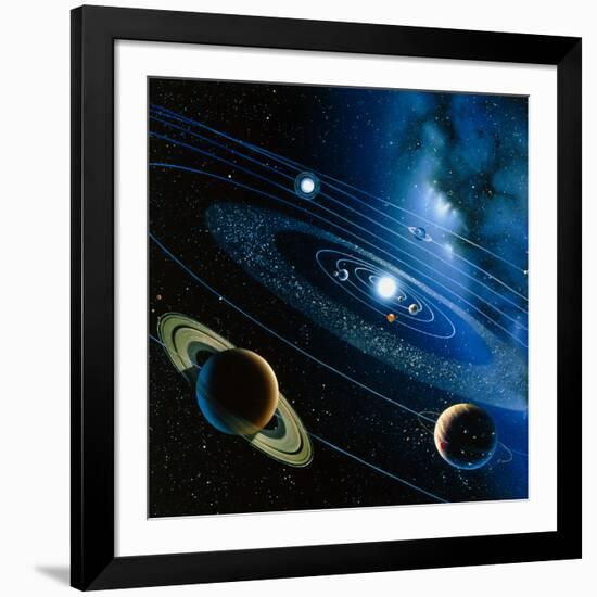 Artwork of the Solar System-Detlev Van Ravenswaay-Framed Photographic Print