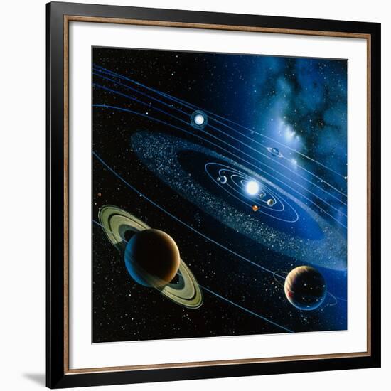 Artwork of the Solar System-Detlev Van Ravenswaay-Framed Photographic Print