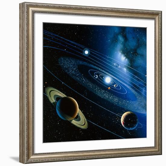 Artwork of the Solar System-Detlev Van Ravenswaay-Framed Photographic Print