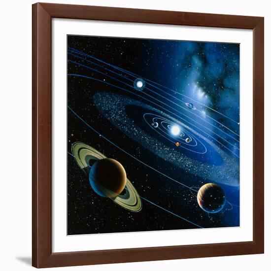 Artwork of the Solar System-Detlev Van Ravenswaay-Framed Photographic Print