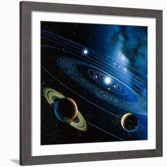 Artwork of the Solar System-Detlev Van Ravenswaay-Framed Photographic Print