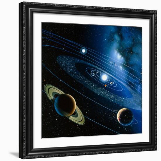 Artwork of the Solar System-Detlev Van Ravenswaay-Framed Photographic Print