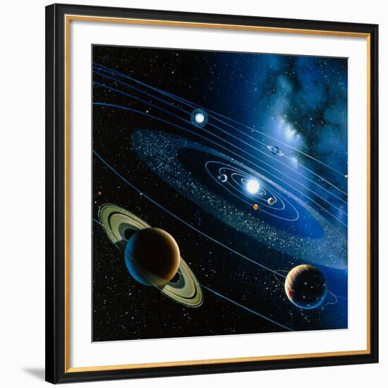 Artwork of the Solar System-Detlev Van Ravenswaay-Framed Photographic Print