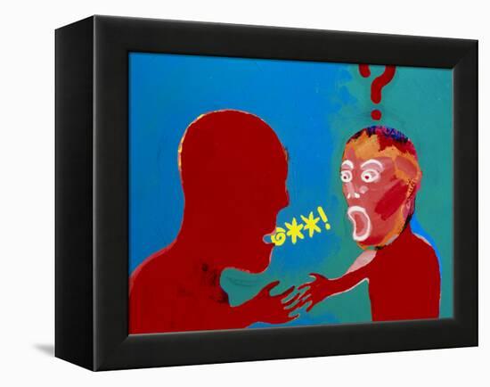 Artwork of Tourette Syndrome Sufferer Speaking-Paul Brown-Framed Premier Image Canvas