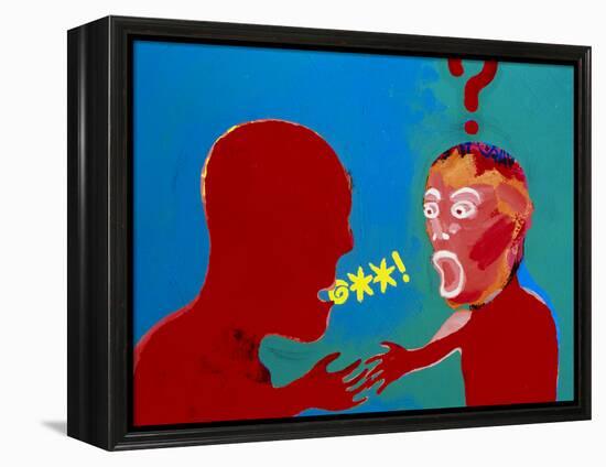 Artwork of Tourette Syndrome Sufferer Speaking-Paul Brown-Framed Premier Image Canvas