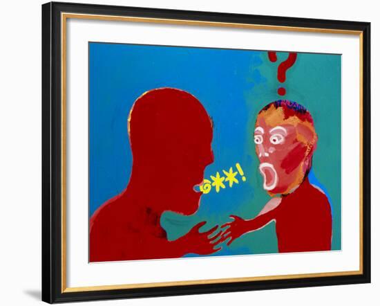 Artwork of Tourette Syndrome Sufferer Speaking-Paul Brown-Framed Photographic Print