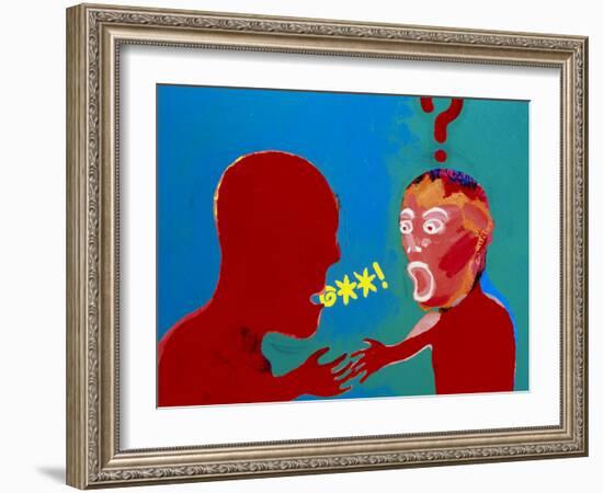 Artwork of Tourette Syndrome Sufferer Speaking-Paul Brown-Framed Photographic Print