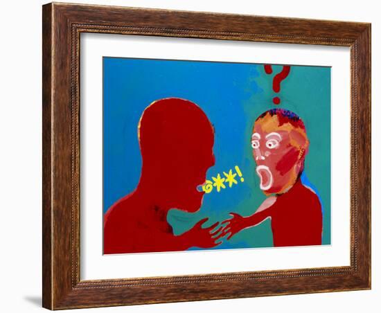 Artwork of Tourette Syndrome Sufferer Speaking-Paul Brown-Framed Photographic Print