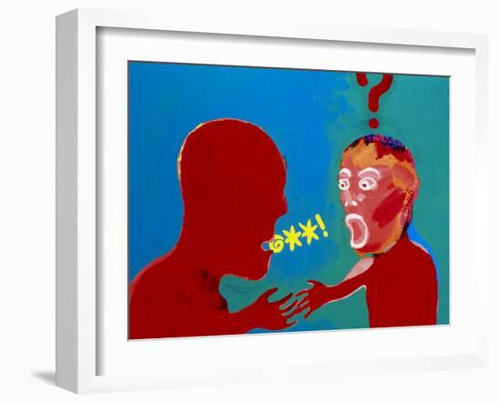 Artwork of Tourette Syndrome Sufferer Speaking-Paul Brown-Framed Photographic Print