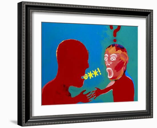 Artwork of Tourette Syndrome Sufferer Speaking-Paul Brown-Framed Photographic Print