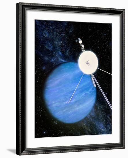 Artwork of Voyager 2 Approaching Neptune-Julian Baum-Framed Photographic Print