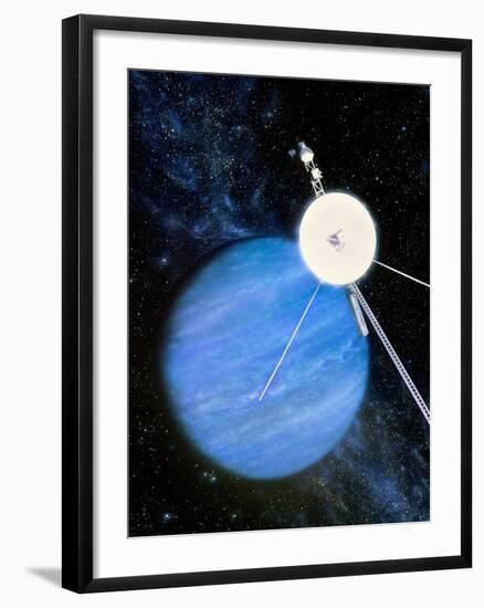 Artwork of Voyager 2 Approaching Neptune-Julian Baum-Framed Photographic Print