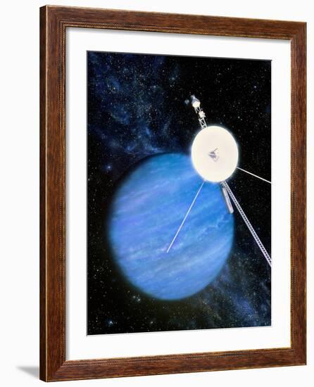 Artwork of Voyager 2 Approaching Neptune-Julian Baum-Framed Photographic Print