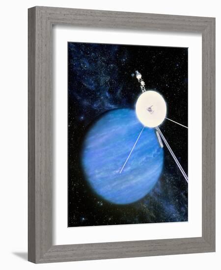 Artwork of Voyager 2 Approaching Neptune-Julian Baum-Framed Photographic Print