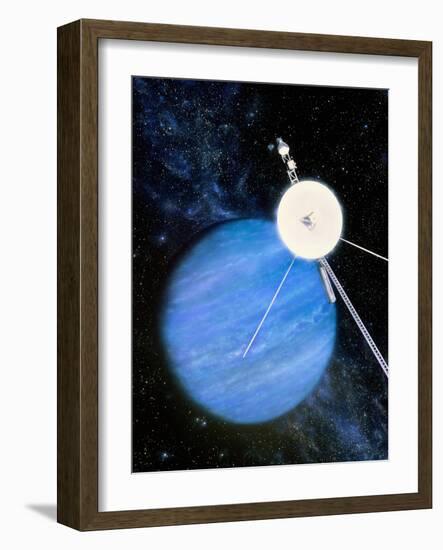 Artwork of Voyager 2 Approaching Neptune-Julian Baum-Framed Photographic Print