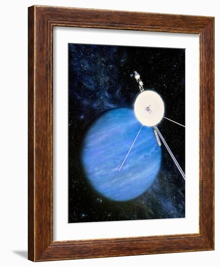 Artwork of Voyager 2 Approaching Neptune-Julian Baum-Framed Photographic Print