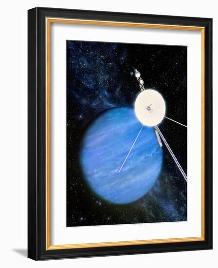 Artwork of Voyager 2 Approaching Neptune-Julian Baum-Framed Photographic Print