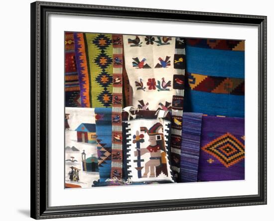 Artwork on Rugs, Oaxaca, Mexico-Bill Bachmann-Framed Photographic Print