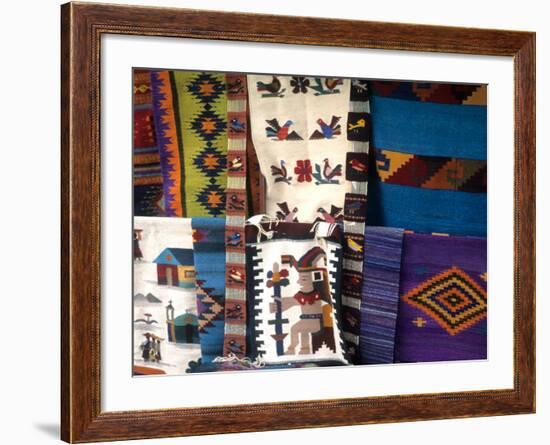 Artwork on Rugs, Oaxaca, Mexico-Bill Bachmann-Framed Photographic Print