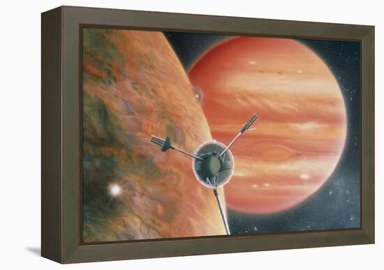 Artwork Showing Galileo Spacecraft Nearing Jupiter-Julian Baum-Framed Premier Image Canvas