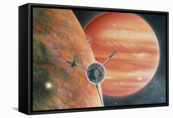 Artwork Showing Galileo Spacecraft Nearing Jupiter-Julian Baum-Framed Premier Image Canvas