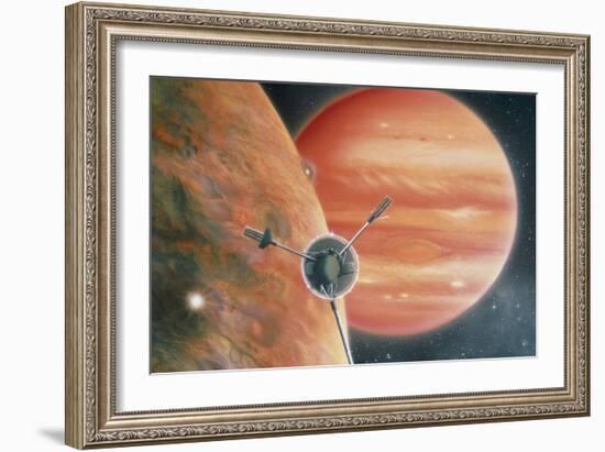 Artwork Showing Galileo Spacecraft Nearing Jupiter-Julian Baum-Framed Photographic Print