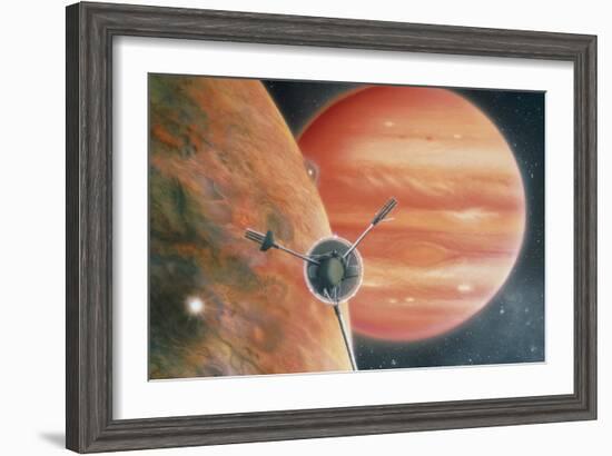 Artwork Showing Galileo Spacecraft Nearing Jupiter-Julian Baum-Framed Photographic Print