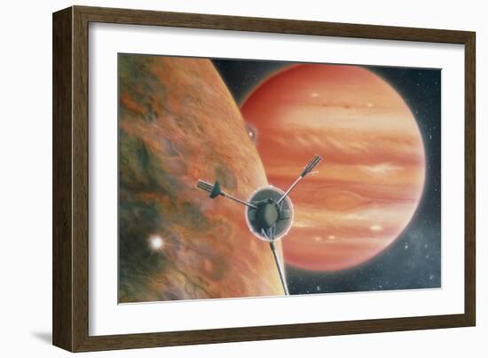 Artwork Showing Galileo Spacecraft Nearing Jupiter-Julian Baum-Framed Photographic Print