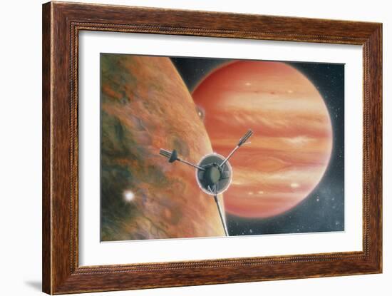 Artwork Showing Galileo Spacecraft Nearing Jupiter-Julian Baum-Framed Photographic Print