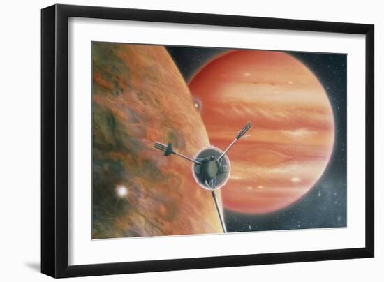 Artwork Showing Galileo Spacecraft Nearing Jupiter-Julian Baum-Framed Photographic Print