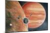 Artwork Showing Galileo Spacecraft Nearing Jupiter-Julian Baum-Mounted Photographic Print