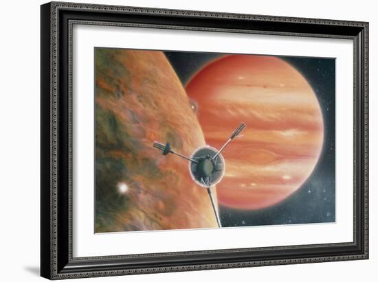 Artwork Showing Galileo Spacecraft Nearing Jupiter-Julian Baum-Framed Photographic Print