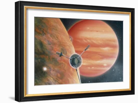 Artwork Showing Galileo Spacecraft Nearing Jupiter-Julian Baum-Framed Photographic Print