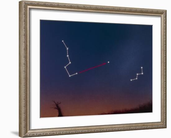 Artwork Showing How To Locate the Pole Star-Julian Baum-Framed Photographic Print