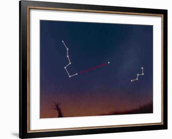 Artwork Showing How To Locate the Pole Star-Julian Baum-Framed Photographic Print