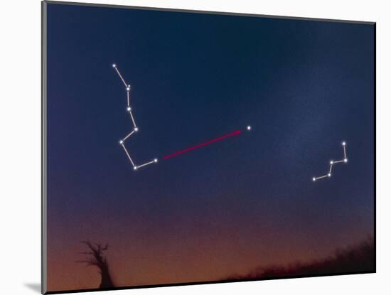 Artwork Showing How To Locate the Pole Star-Julian Baum-Mounted Photographic Print