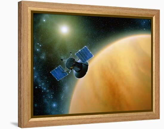 Artwork Showing Magellan Spacecraft Orbiting Venus-Julian Baum-Framed Premier Image Canvas