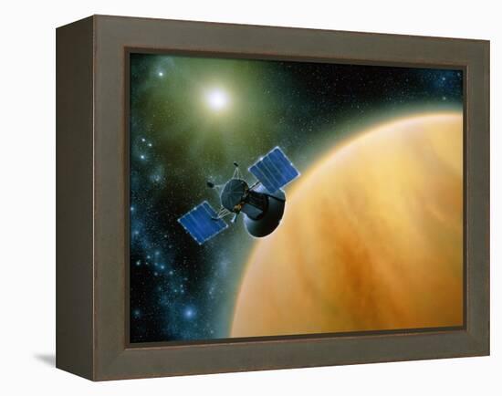 Artwork Showing Magellan Spacecraft Orbiting Venus-Julian Baum-Framed Premier Image Canvas