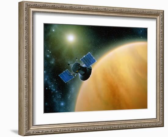 Artwork Showing Magellan Spacecraft Orbiting Venus-Julian Baum-Framed Photographic Print