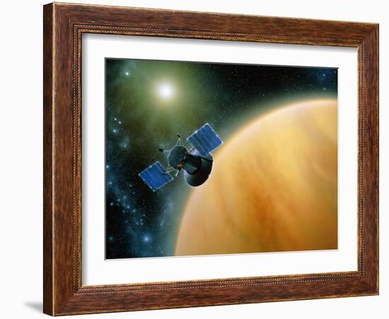 Artwork Showing Magellan Spacecraft Orbiting Venus-Julian Baum-Framed Photographic Print